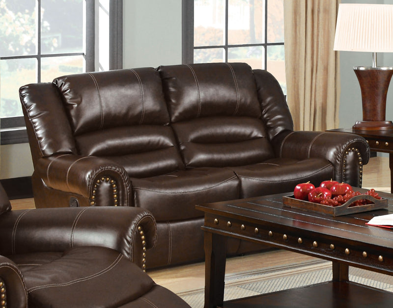 DUNDEE Dark Brown Love Seat w/ 2 Recliners