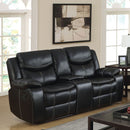 GATRIA Black Console Love Seat w/ 2 Recliners - Star USA Furniture Inc