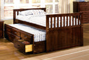 MONTANA Cherry Captain Twin Bed w/ Trundle + 3 Drawers - Star USA Furniture Inc