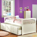 Bella White Captain Full Bed w/ Trundle + 3 Drawers - Star USA Furniture Inc