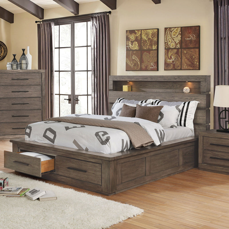 Oakburn Weathered Warm Gray 5 Pc. Queen Bedroom Set w/Chest&Jewelry Box