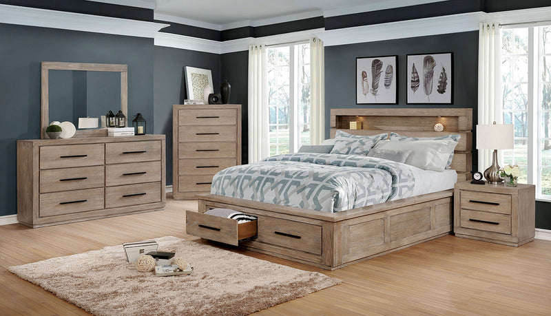 Oakburn Weathered Warm Gray 4 Pc. Queen Bedroom Set w/Jewelry Box