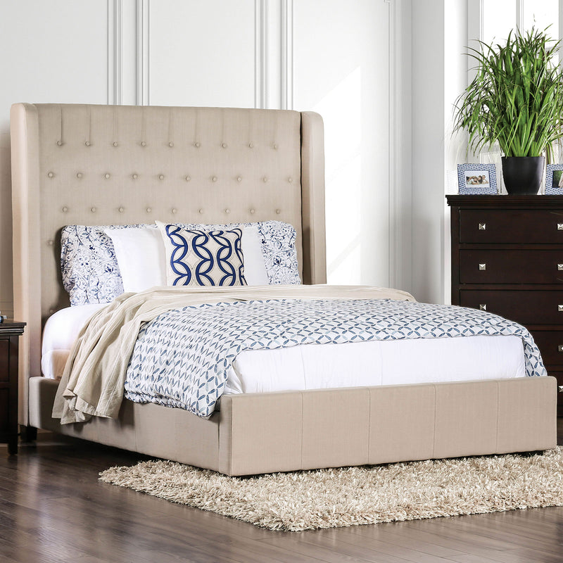 MIRA Beige Cal.King Bed - Star USA Furniture Inc