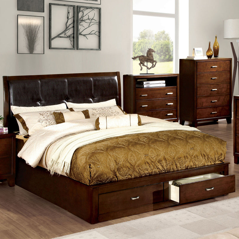 Enrico III Brown Cherry Full Bed