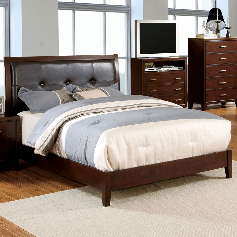 Enrico I Brown Cherry E.King Bed - Star USA Furniture Inc