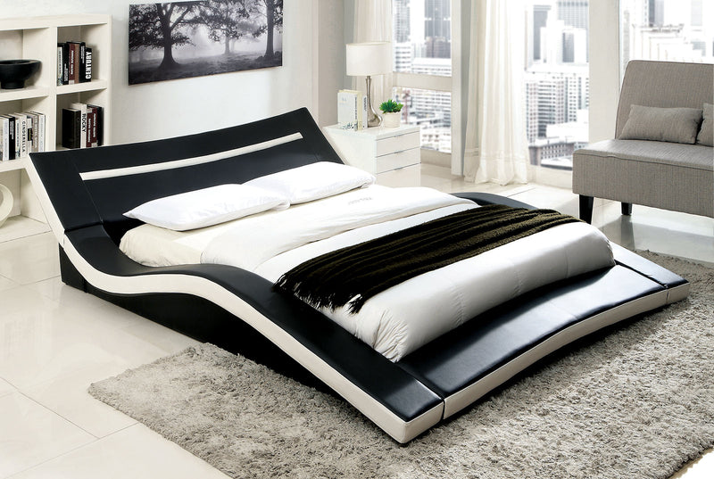 Zelina Black, White E.King Bed - Star USA Furniture Inc