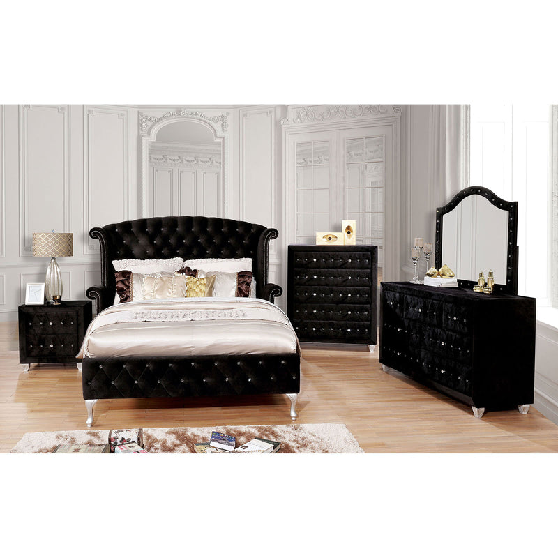 Alzire Black 5 Pc. Queen Bedroom Set w/ 2NS