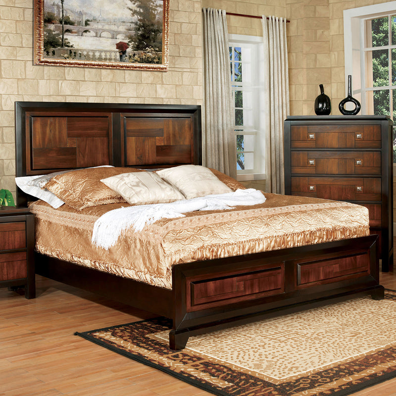 Patra Acacia/Walnut Cal.King Bed - Star USA Furniture Inc