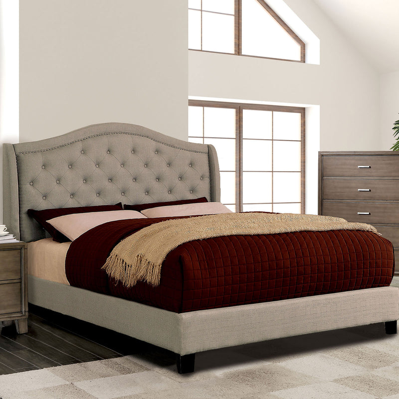 Carly Warm Gray Queen Bed