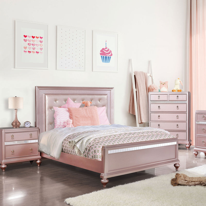 Ariston Rose Pink Queen Bed - Star USA Furniture Inc