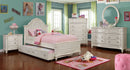 Henrieta Off-White 4 Pc. Twin Bedroom Set w/ Trundle - Star USA Furniture Inc