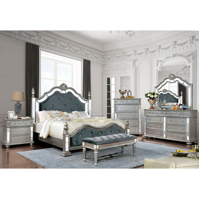 Azha Silver/Gray 4 Pc. Queen Bedroom Set