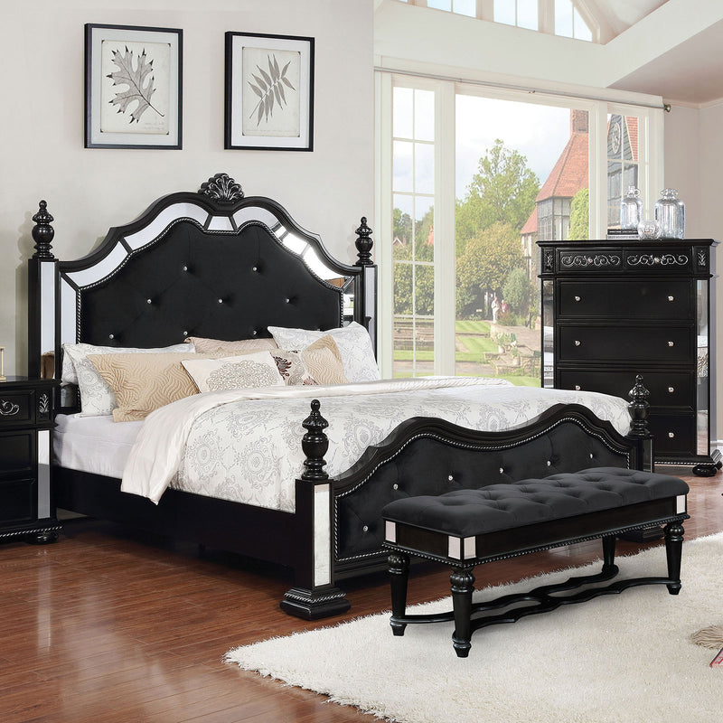 Azha Black Cal.King Bed - Star USA Furniture Inc