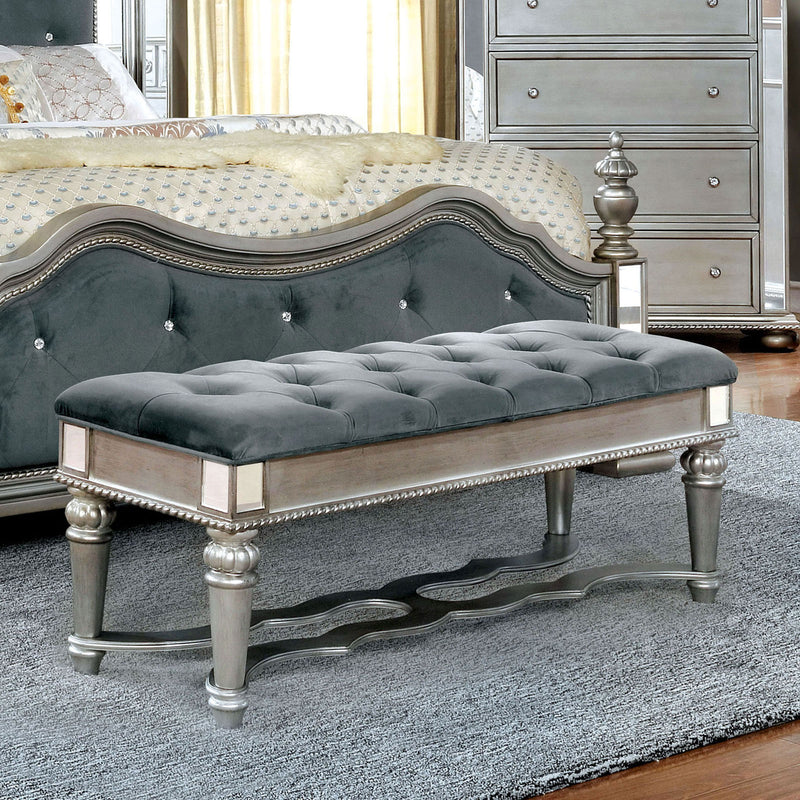 Azha Silver/Gray Bench - Star USA Furniture Inc