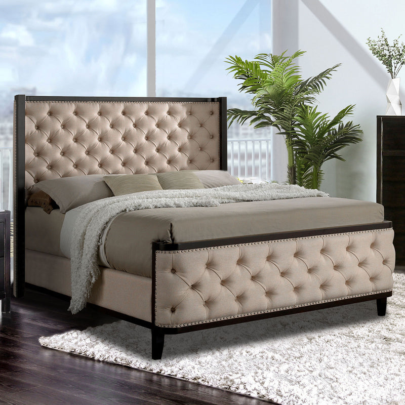 CHANELLE Beige/Espresso Full Bed - Star USA Furniture Inc