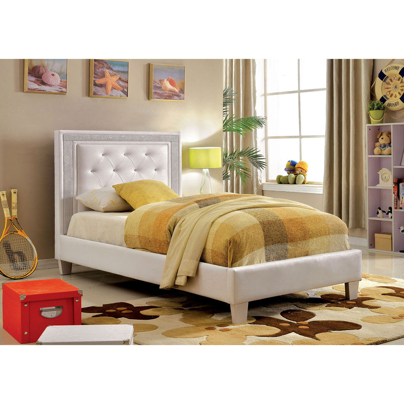 LIANNE White Twin Bed - Star USA Furniture Inc