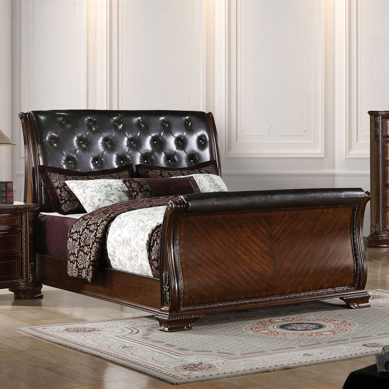South Yorkshire Brown Cherry/Espresso Queen Bed