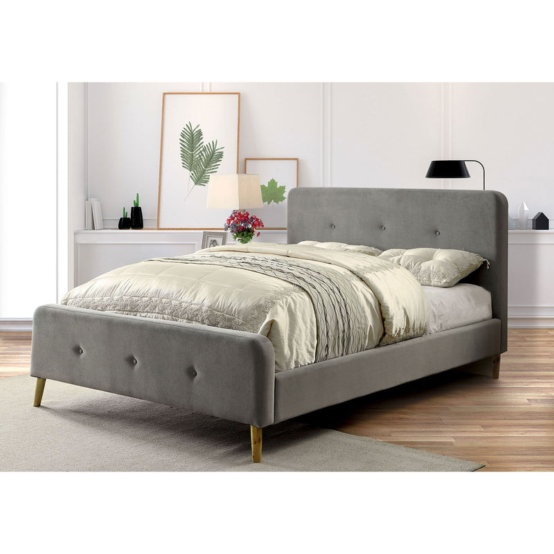 BARNEY Gray Queen Bed - Star USA Furniture Inc