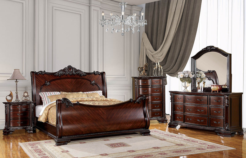 Bellefonte Brown Cherry 5 Pc. Queen Bedroom Set w/ Chest - Star USA Furniture Inc