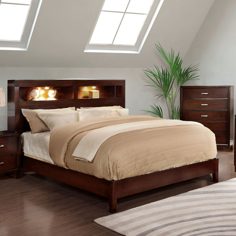 Gerico I Brown Cherry E.King Bed
