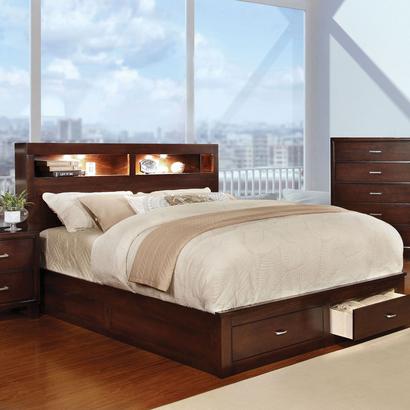 Gerico II Brown Cherry Queen Bed - Star USA Furniture Inc