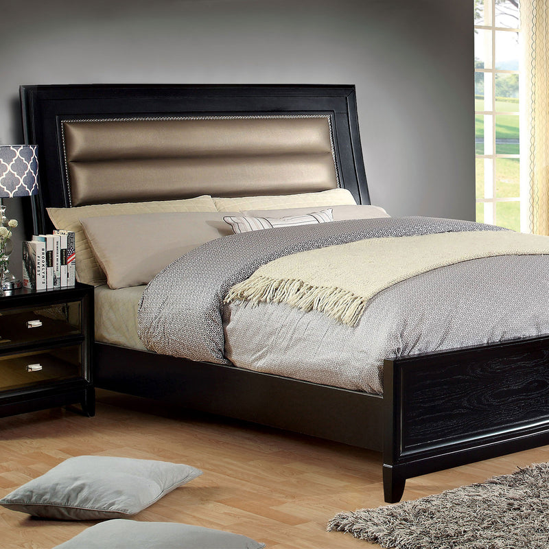 Golva Black/Taupe Queen Bed