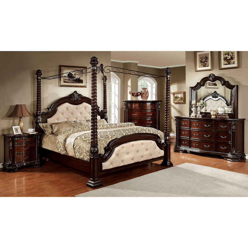Monte Vista I Ivory/Brown Cherry 5 Pc. Queen Bedroom Set w/ 2NS