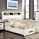 RUTGER White/Black Queen Bed - Star USA Furniture Inc