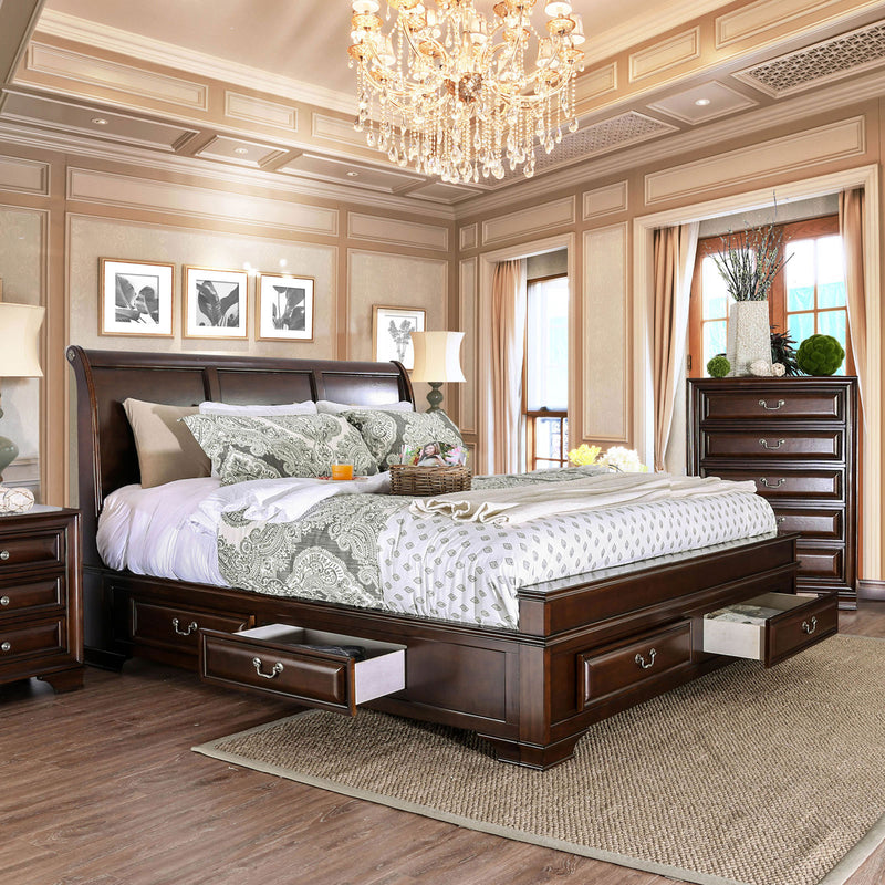 Brandt Brown Cherry E.King Bed - Star USA Furniture Inc