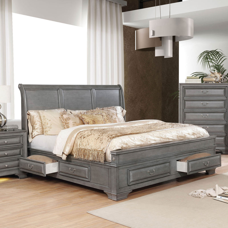 Brandt Gray Cal.King Bed - Star USA Furniture Inc