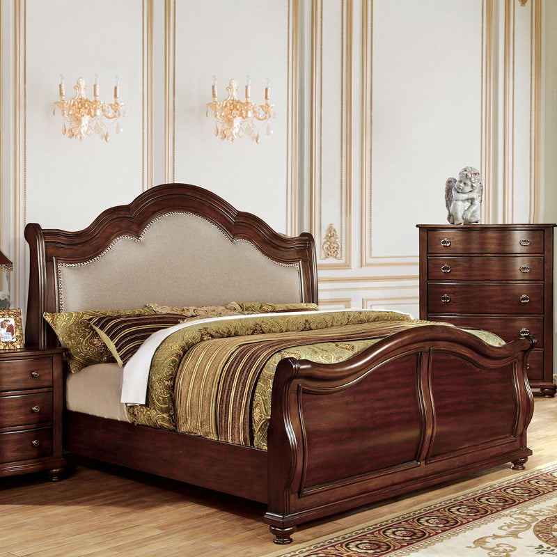 BELLAVISTA Brown Cherry E.King Bed - Star USA Furniture Inc