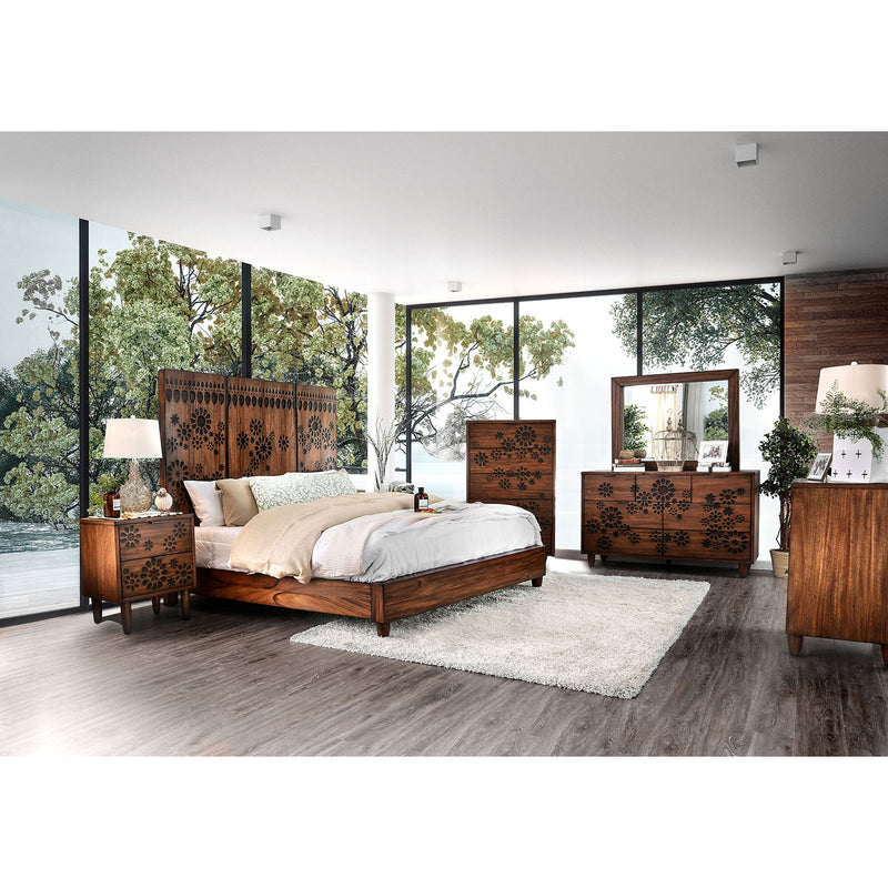 Amarantha Dark Oak 5 Pc. Queen Bedroom Set w/ 2NS - Star USA Furniture Inc