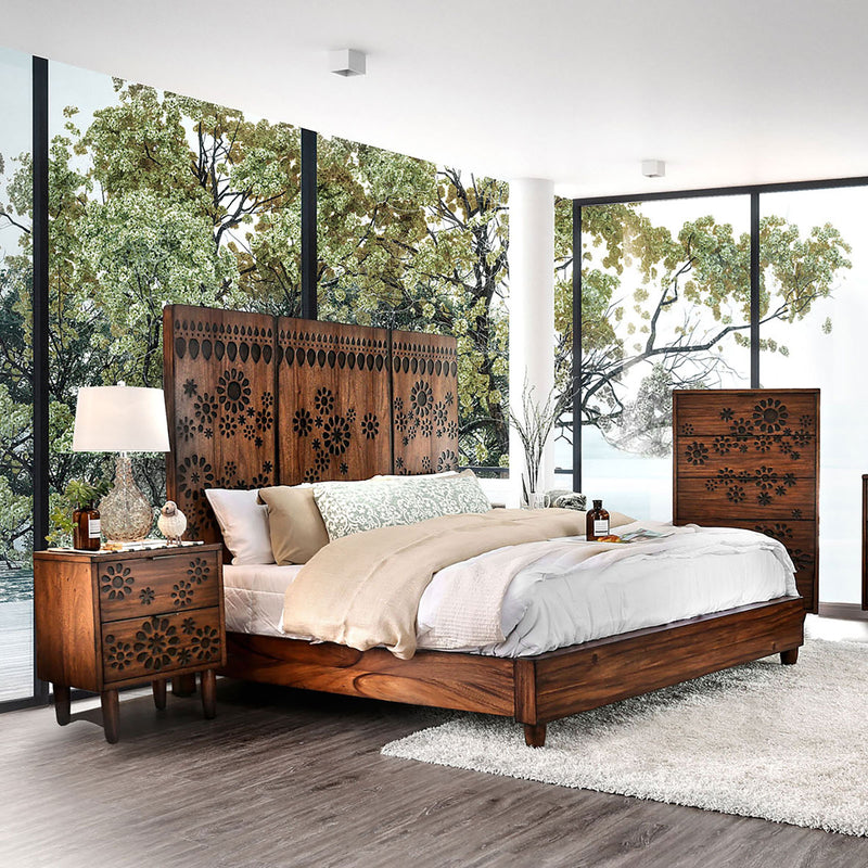 Amarantha Dark Oak Queen Bed