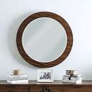 Amarantha Dark Oak Round Mirror - Star USA Furniture Inc