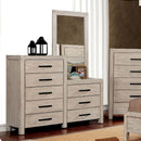 Strasburg Wire-Brushed White 8-Drawer Dresser Mirror - Star USA Furniture Inc