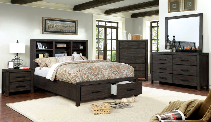 Strasburg Wire-Brushed Brushed Rustic Brown 5 Pc. Queen Bedroom Set w/ Chest