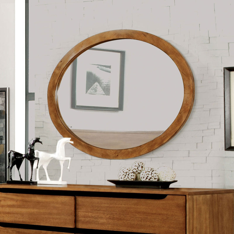 Lennart Oak Oval Mirror - Star USA Furniture Inc