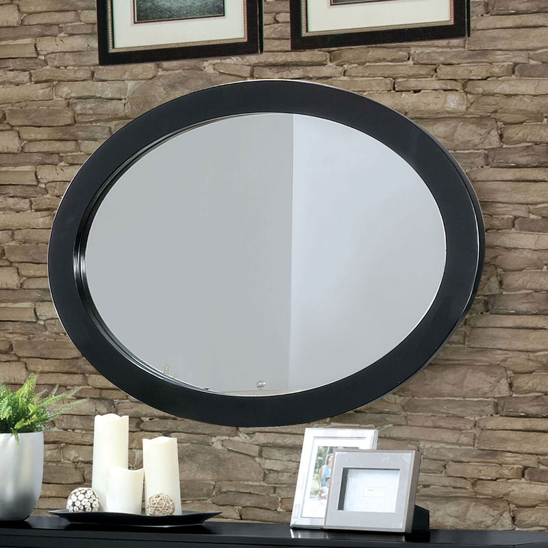 LENNART II Black Oval Mirror