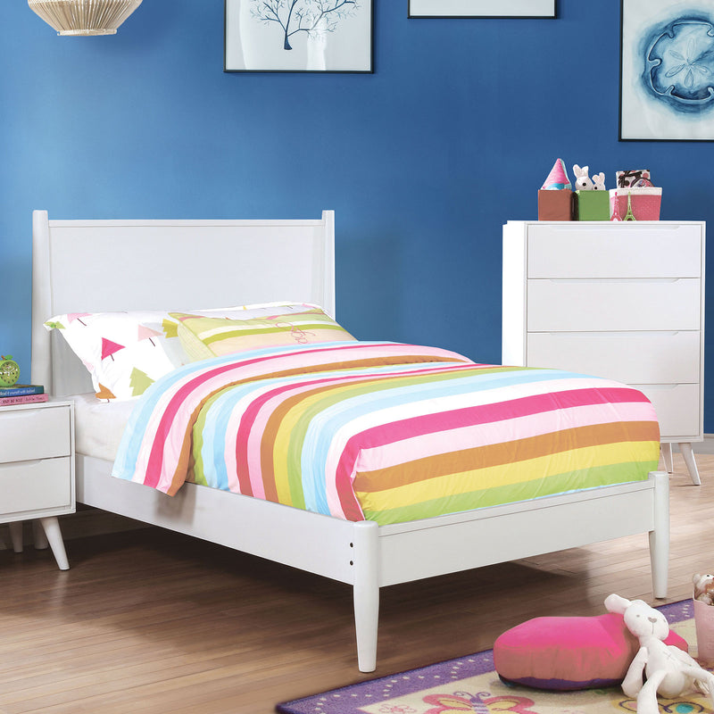 LENNART II White Twin Bed - Star USA Furniture Inc
