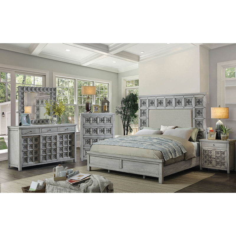 Pantaleon Antique Light Gray 4 Pc. Queen Bedroom Set