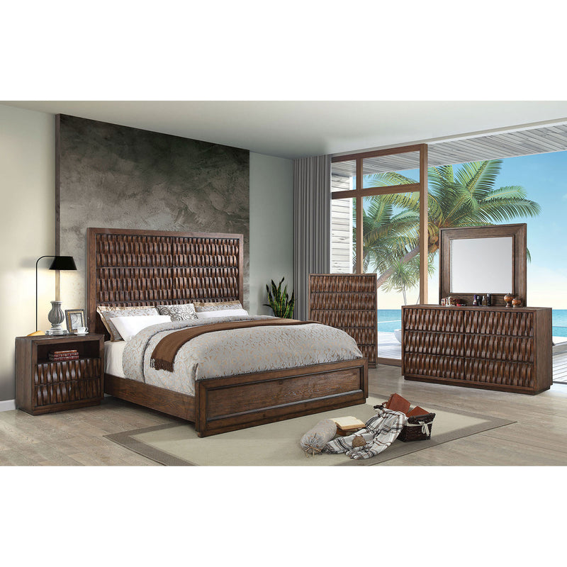 Eutropia Warm Chestnut 5 Pc. Queen Bedroom Set w/ 2NS - Star USA Furniture Inc