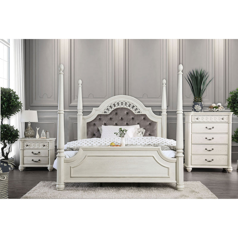 Fantasia Antique White 5 Pc. Queen Bedroom Set w/ Chest