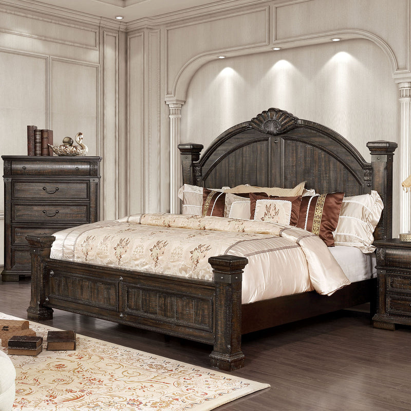 Genevieve Distressed Walnut Cal.King Bed