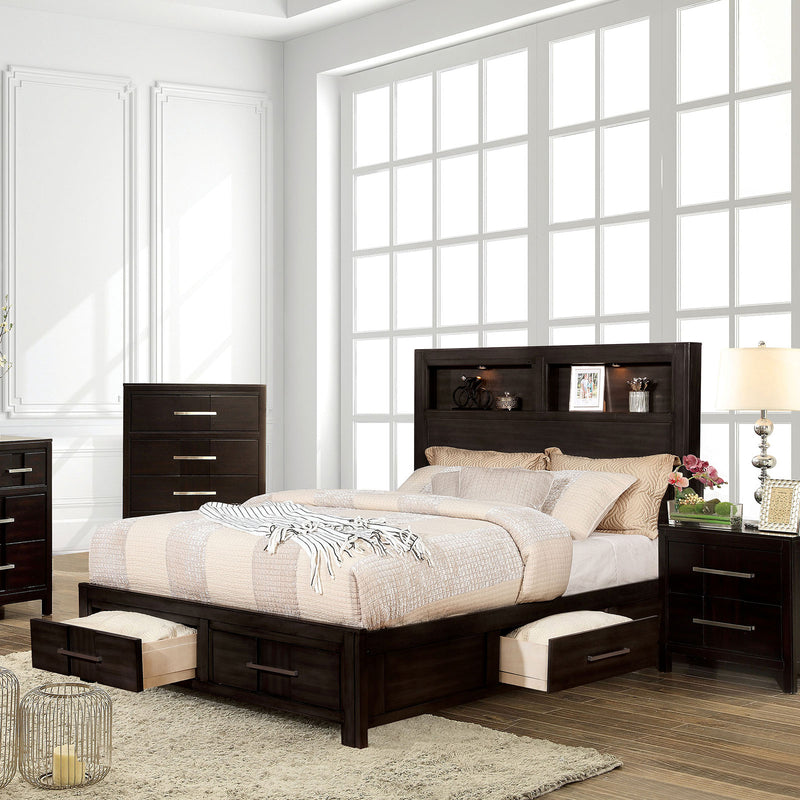 Karla Espresso E.King Bed - Star USA Furniture Inc