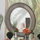 Kamalah Antique Gray Round Mirror - Star USA Furniture Inc
