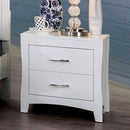Deanne White Night Stand w/ USB Outlet - Star USA Furniture Inc