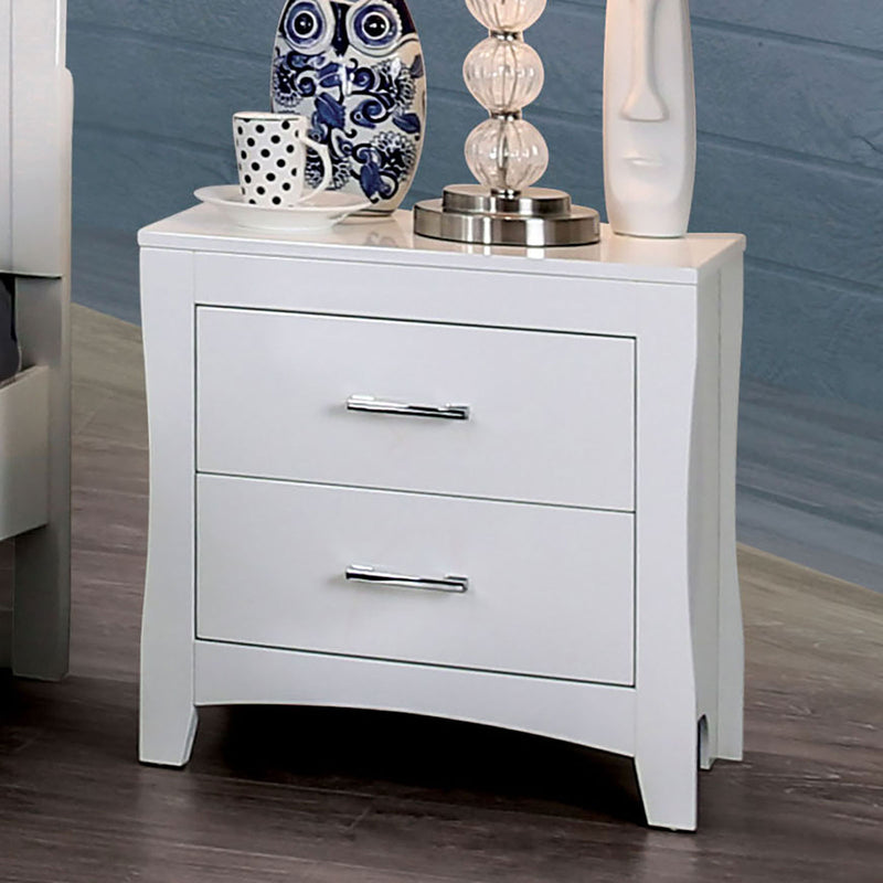 Deanne White Night Stand w/ USB Outlet