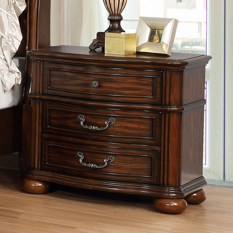 Janiya Brown Cherry Night Stand w/ USB Outlet - Star USA Furniture Inc