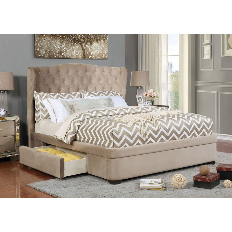 Aoife Taupe Queen Bed - Star USA Furniture Inc