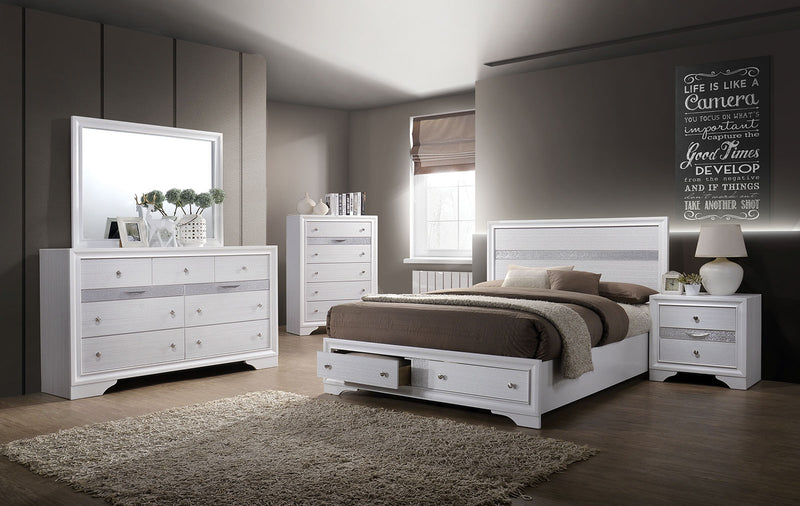 Chrissy White 5 Pc. Queen Bedroom Set w/ Chest